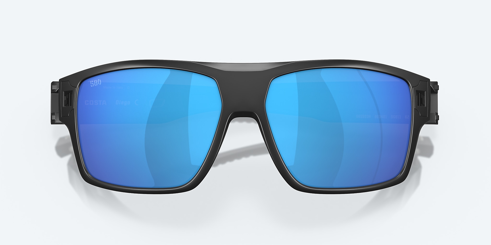Sunglasses Costa Diego XL (62-14) with Blue Mirror lens and Matte Black frame Image 5 of 8