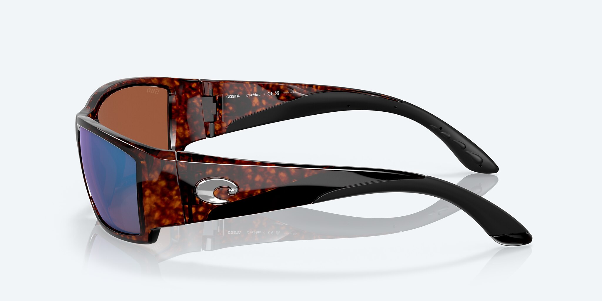 Sunglasses Costa Corbina L (61-18) with Green Mirror lens and Tortoise frame Image 3 of 7