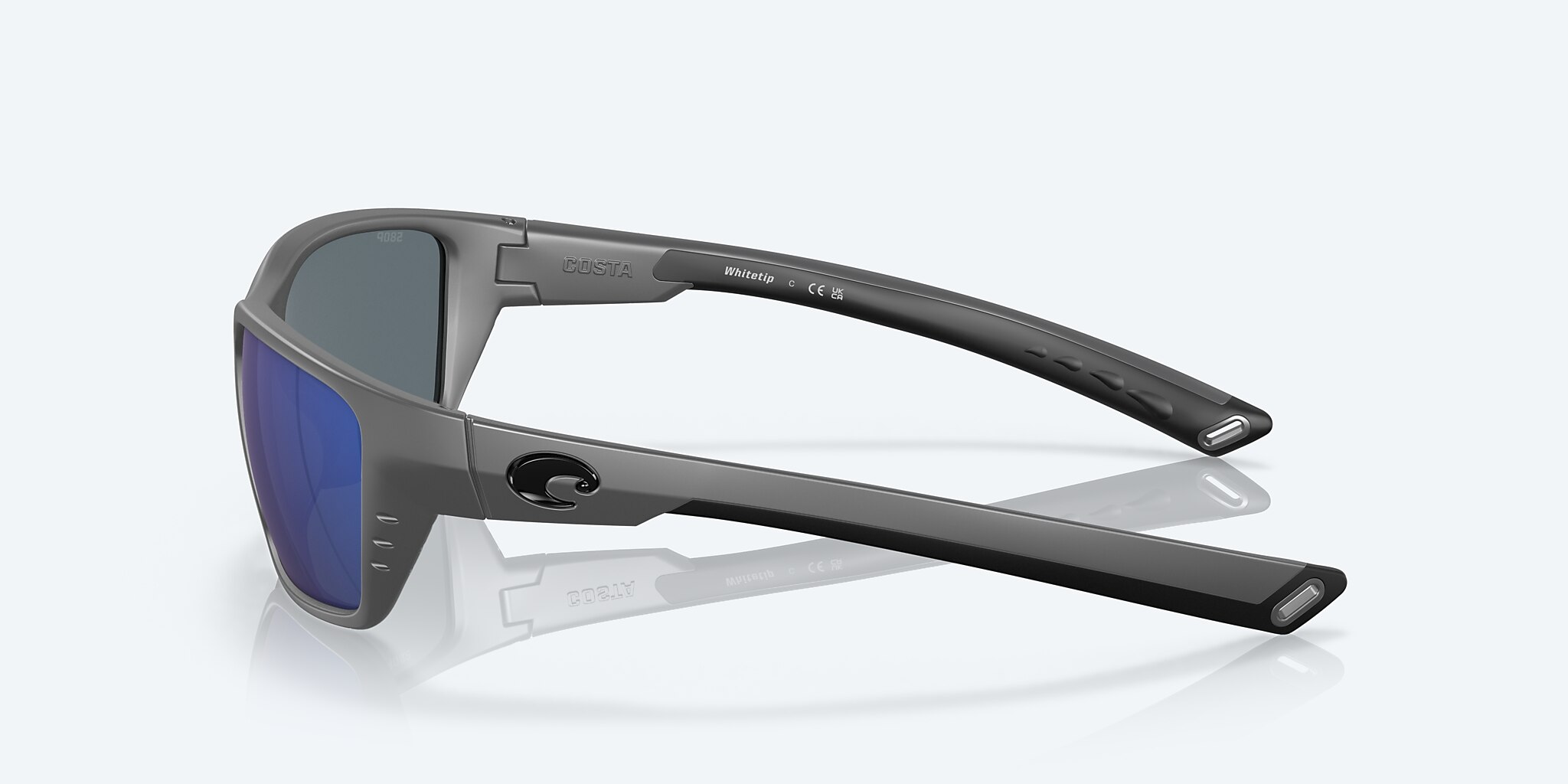 Sunglasses Costa Whitetip M (58-18) with Blue Mirror lens and Matte Gray frame Image 3 of 7