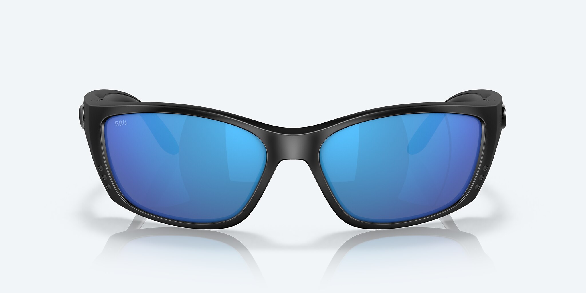 Sunglasses Costa Fisch XL (64-17) with Blue Mirror lens and Blackout frame Image 2 of 7