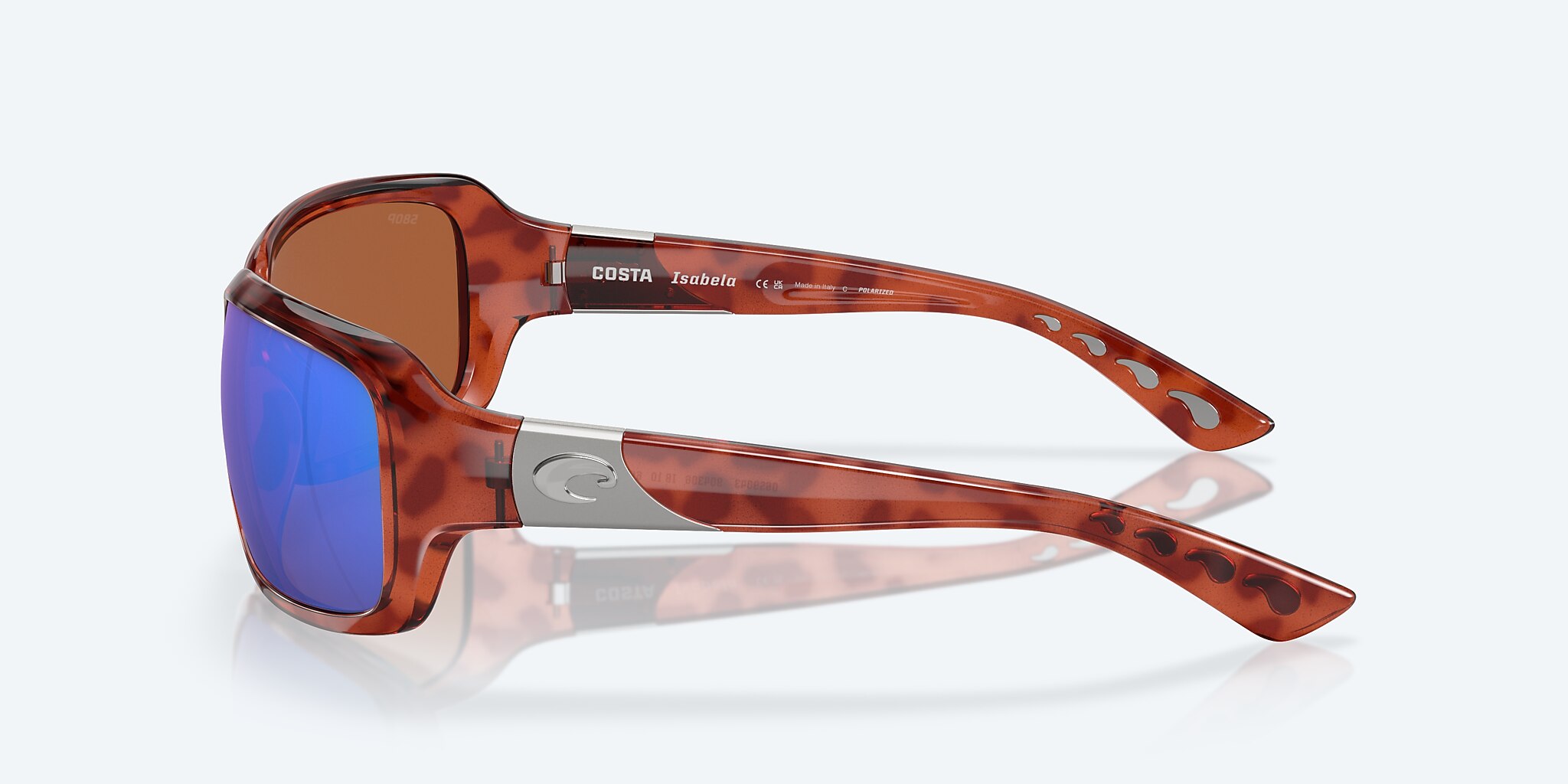 Lunettes de soleil Costa Isabela M (64-16) avec Effet miroir Vert verre et Écaille de tortue monture Image 3 de 7