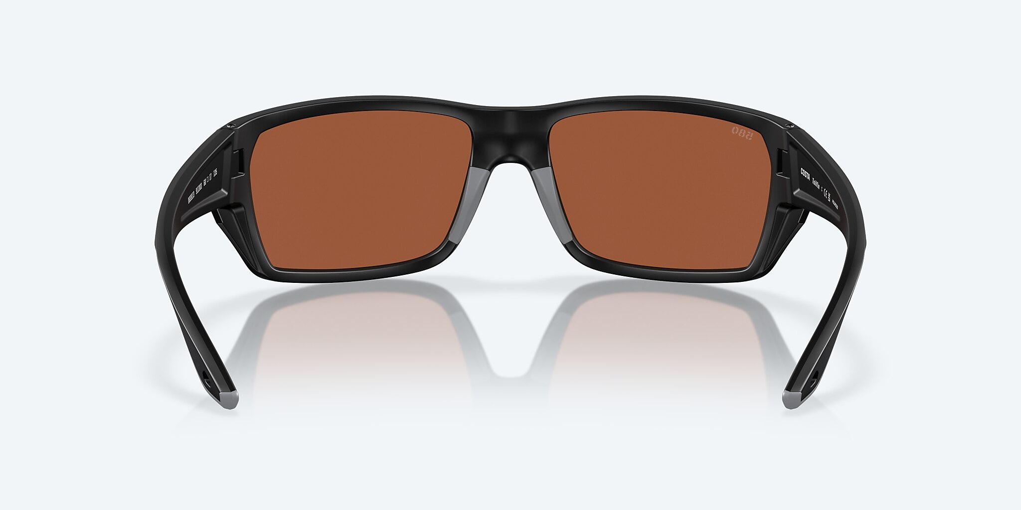 Sunglasses Costa Tailfin S (57-17) with Green Mirror lens and Matte Black frame Image 4 of 8