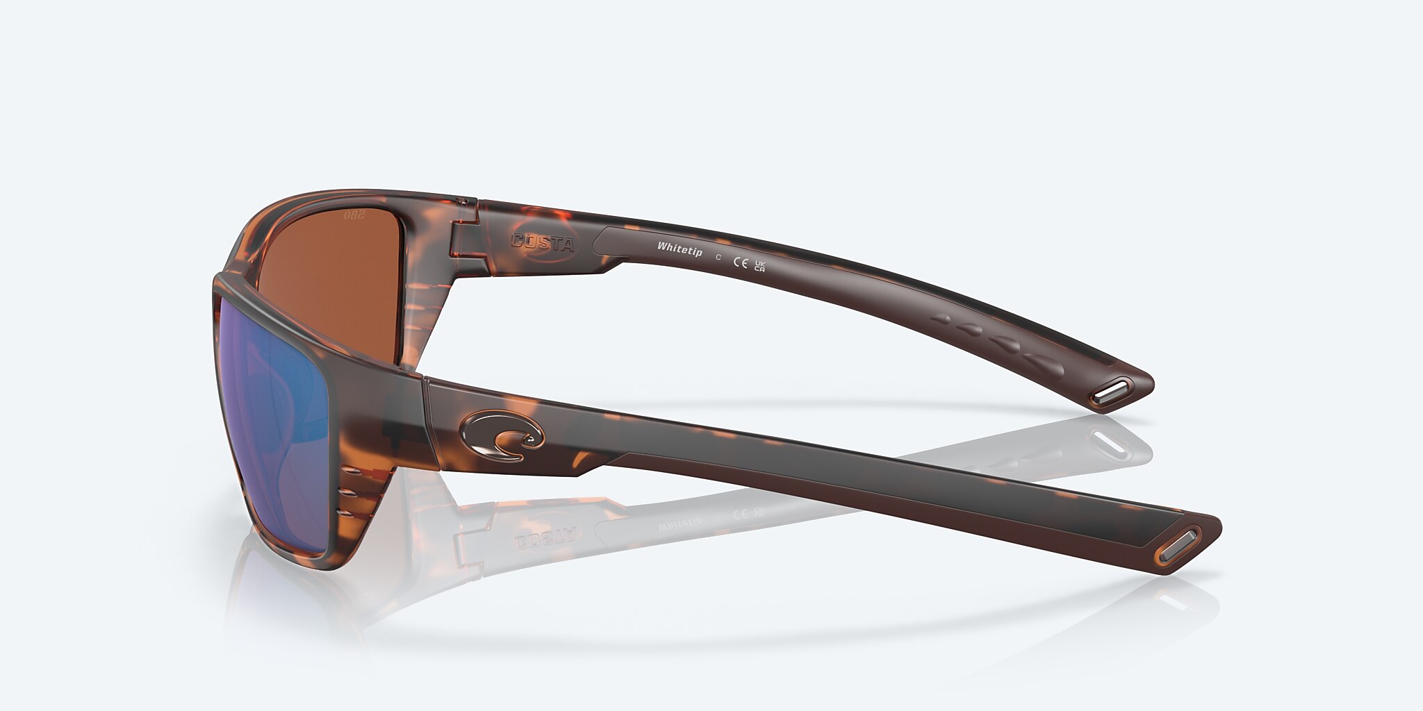 Sunglasses Costa Whitetip M (58-18) with Green Mirror lens and Retro Tortoise frame Image 3 of 7