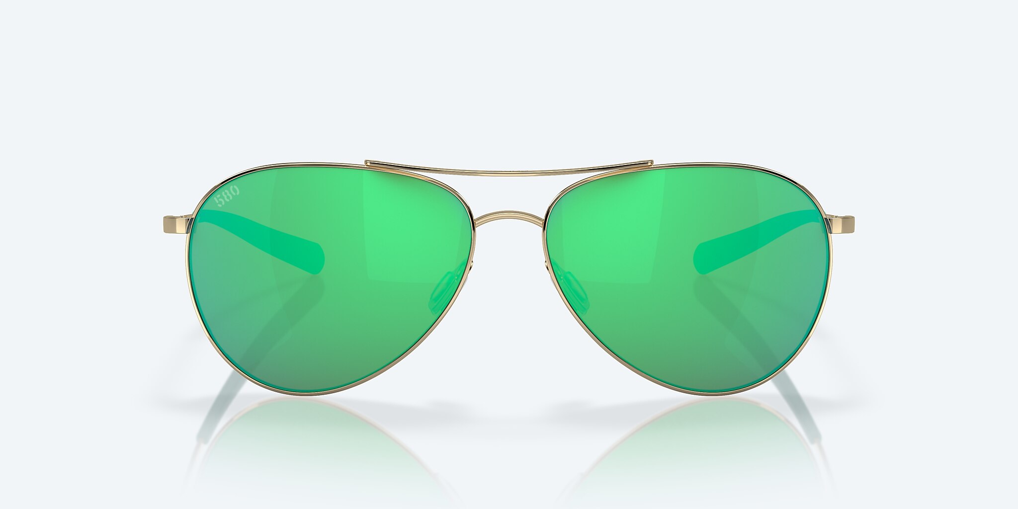 Sunglasses Costa Piper L (58-14) with Green Mirror lens and Shiny Gold frame Image 2 of 7