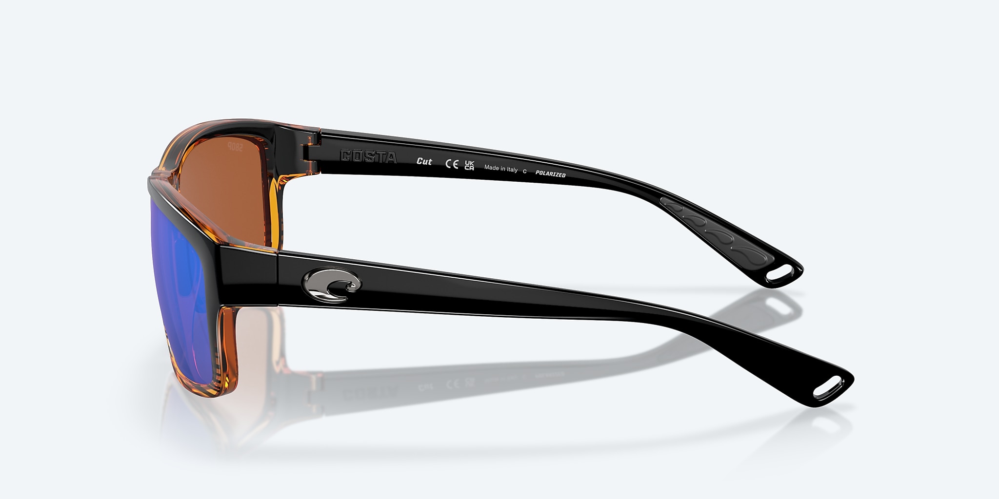 Lunettes de soleil Costa Cut L (60-10) avec Effet miroir Vert verre et Dégradé noix de coco monture Image 3 de 7