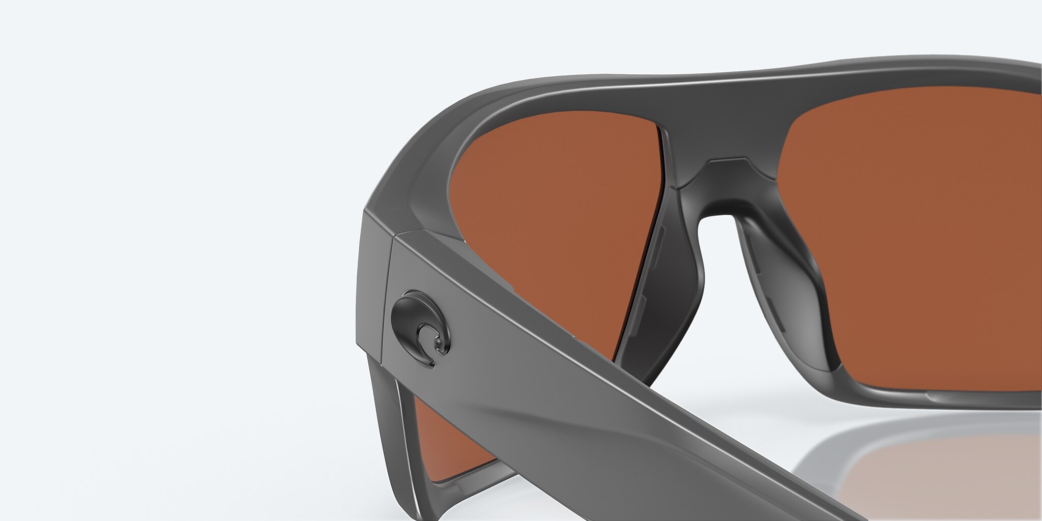 Sunglasses Costa Diego XL (62-14) with Green Mirror lens and Matte Gray frame Image 6 of 8