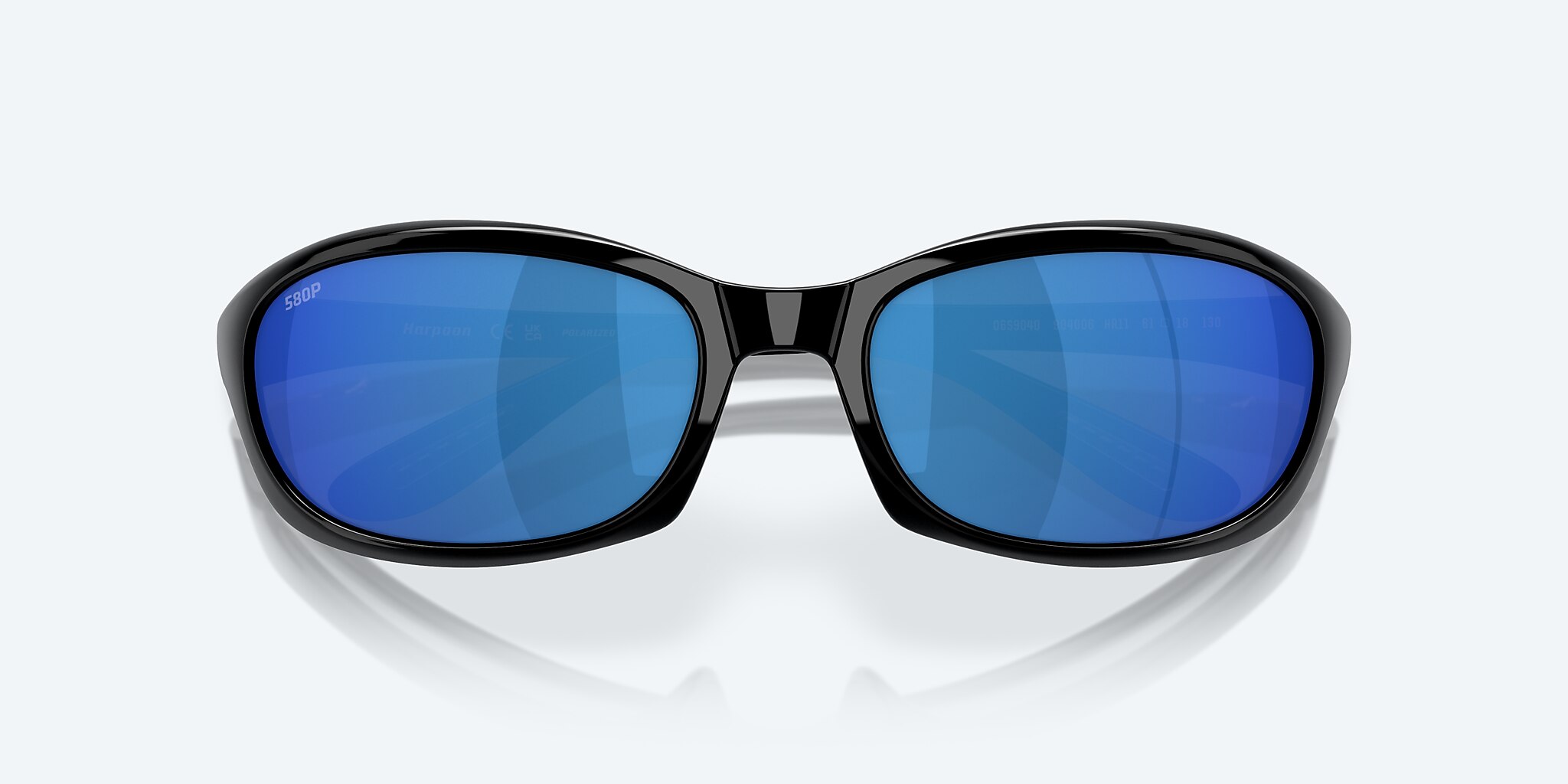 Sunglasses Costa Harpoon S (61-18) with Blue Mirror lens and Shiny Black frame Image 5 of 7