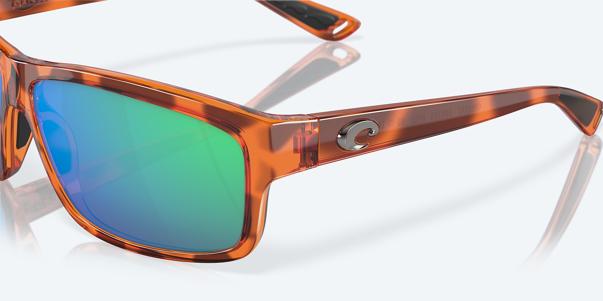 Sunglasses Costa Cut L (60-10) with Green Mirror lens and Honey Tortoise frame Image 6 of 7