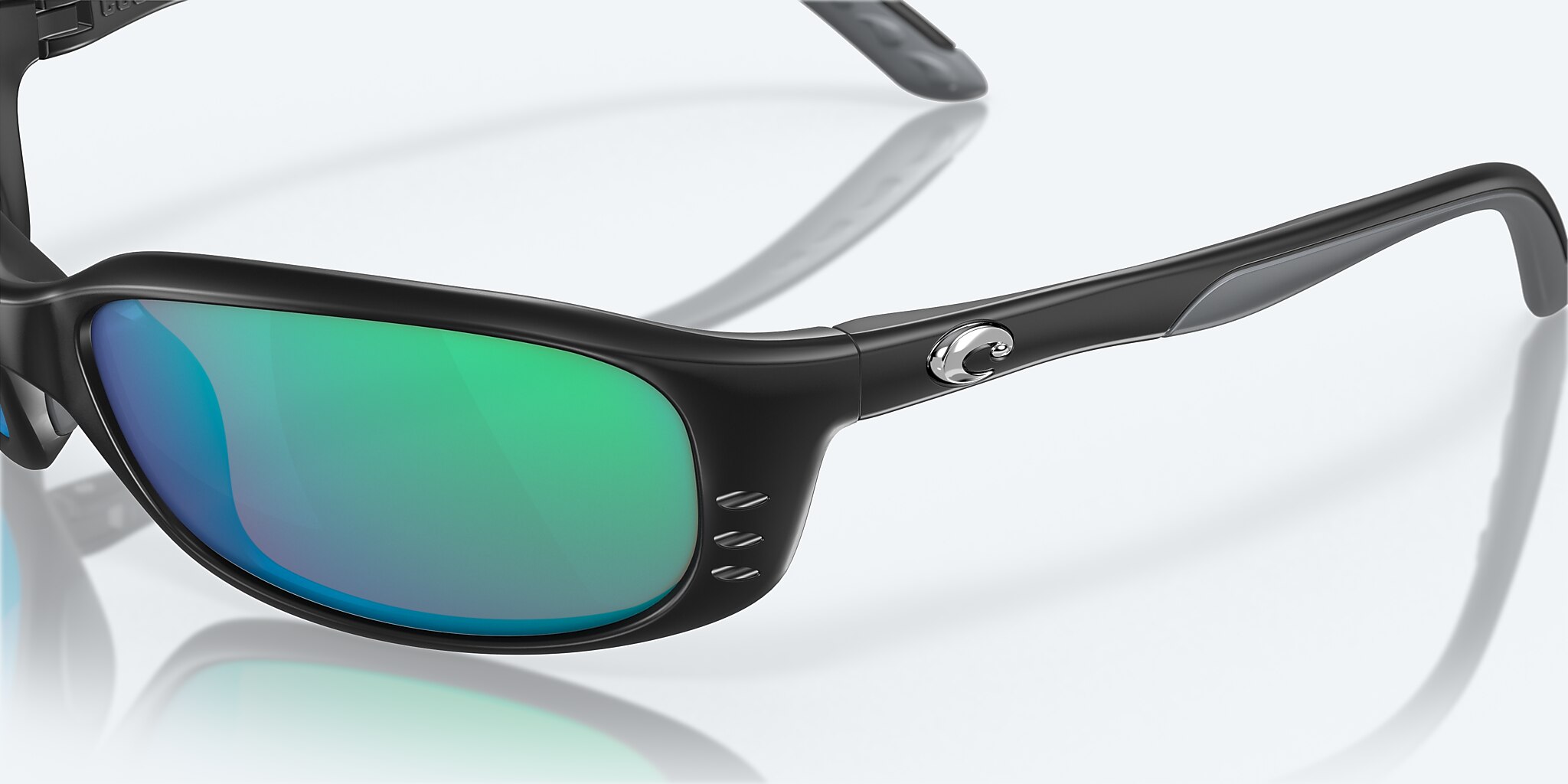 Sunglasses Costa Brine S (59-18) with Green Mirror lens and Matte Black frame Image 6 of 7