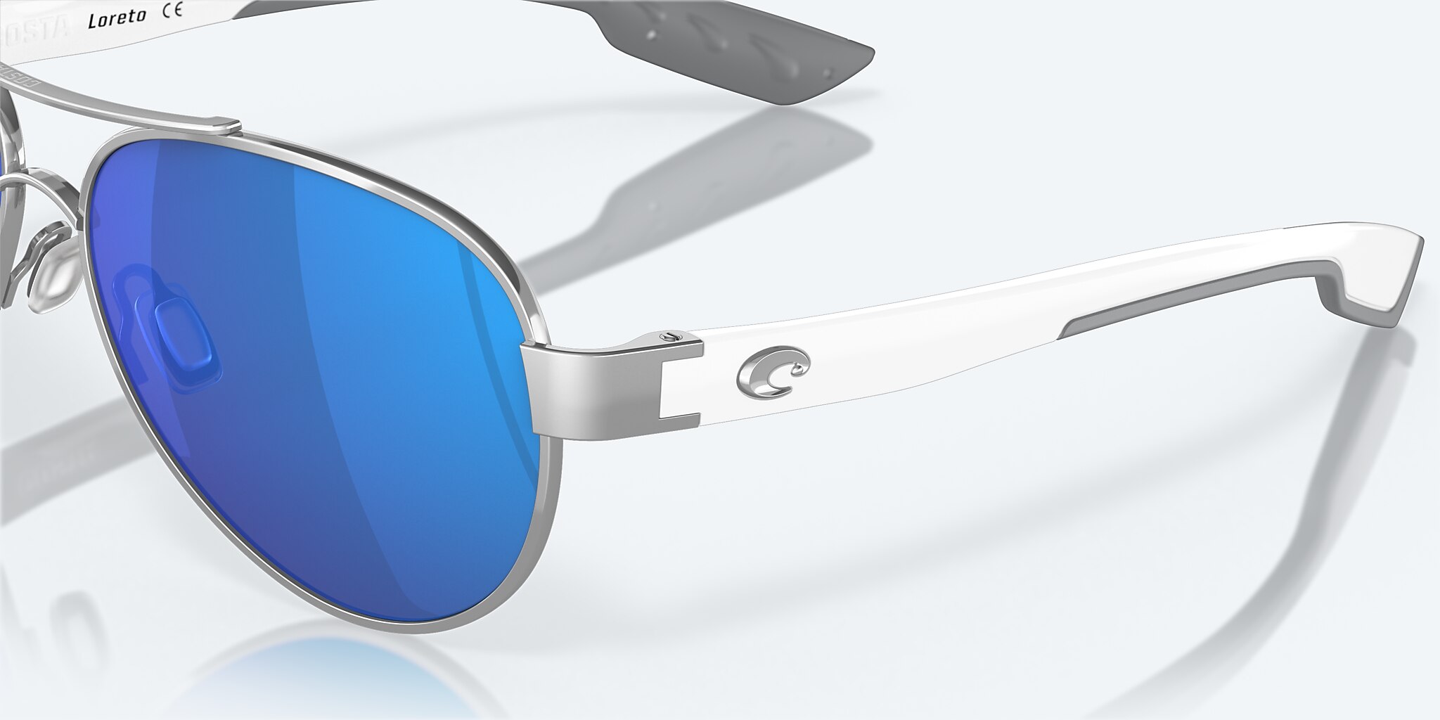 Sunglasses Costa Loreto M (56-14) with Blue Mirror lens and Palladium frame Image 6 of 8