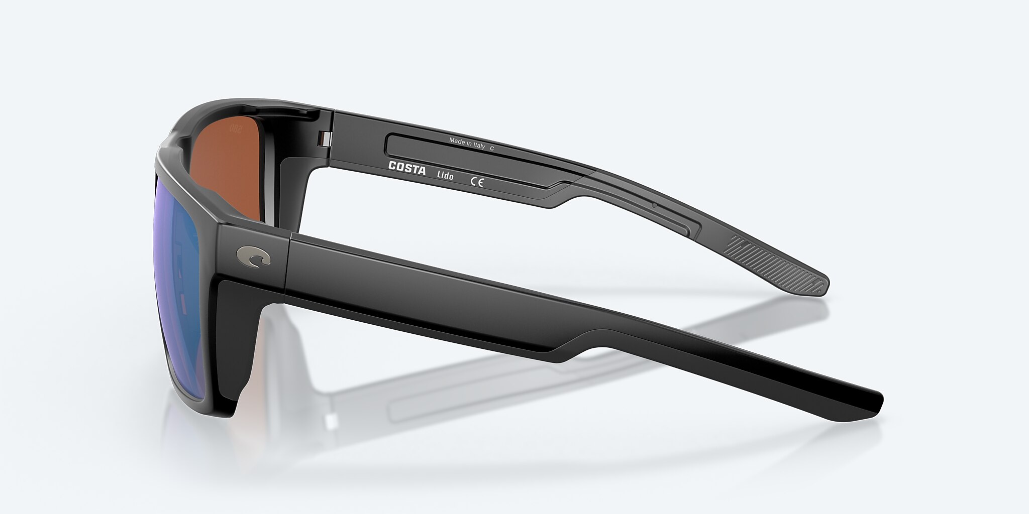 Sunglasses Costa Lido XL (57-16) with Green Mirror lens and Matte Black frame Image 3 of 9