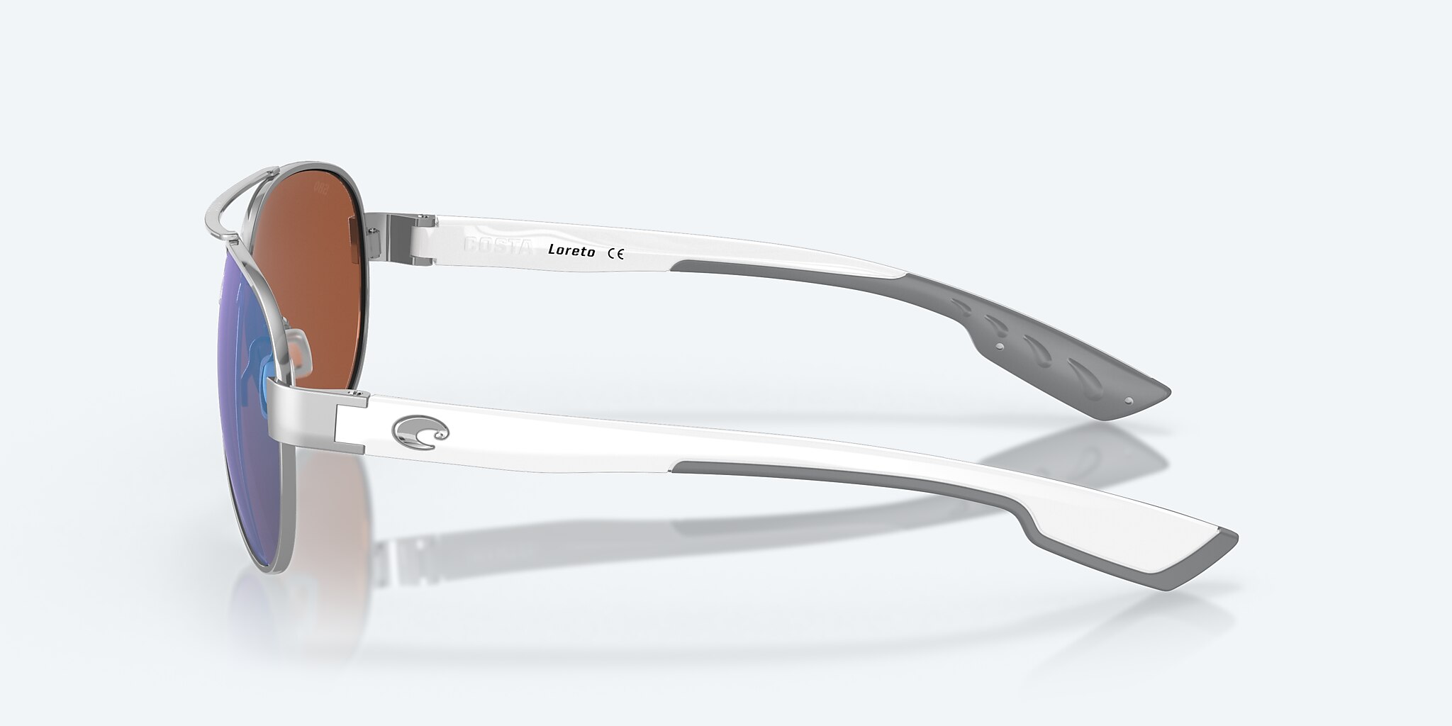 Sunglasses Costa Loreto M (56-14) with Green Mirror lens and Palladium frame Image 3 of 8