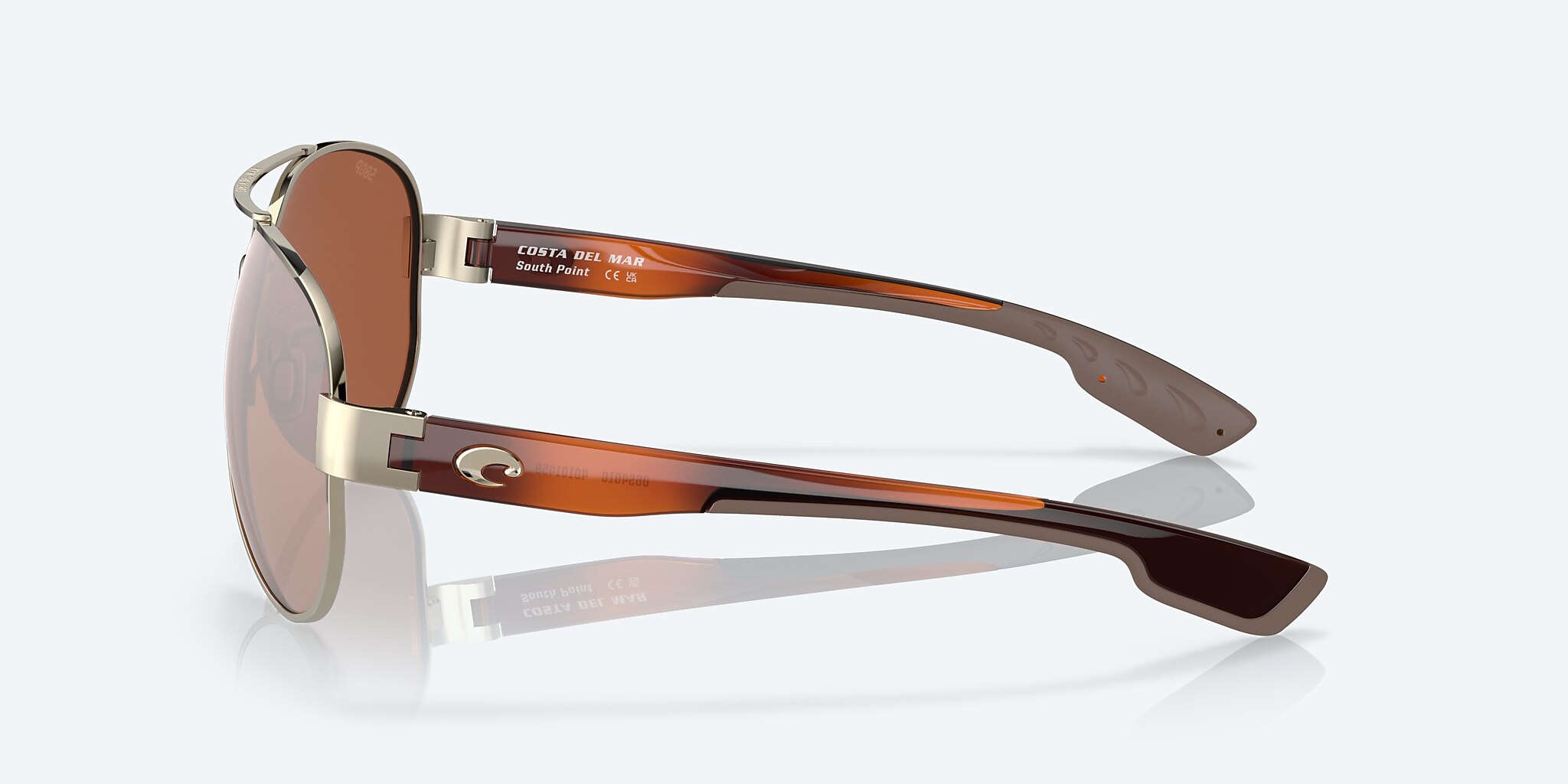 Sunglasses Costa South Point L (59-14) with Copper Silver Mirror lens and Rose Gold frame Image 3 of 7