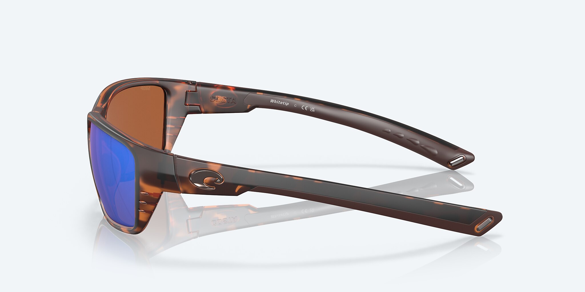 Lunettes de soleil Costa Whitetip M (58-18) avec Effet miroir Vert verre et Écaille de tortue rétro monture Image 3 de 7