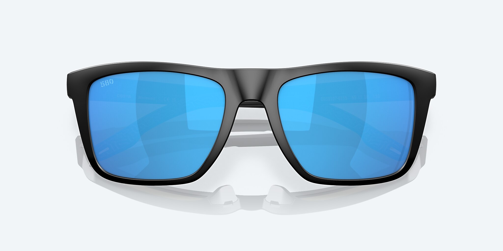 Sunglasses Costa Mainsail L (55-18) with Blue Mirror lens and Matte Black frame Image 5 of 7