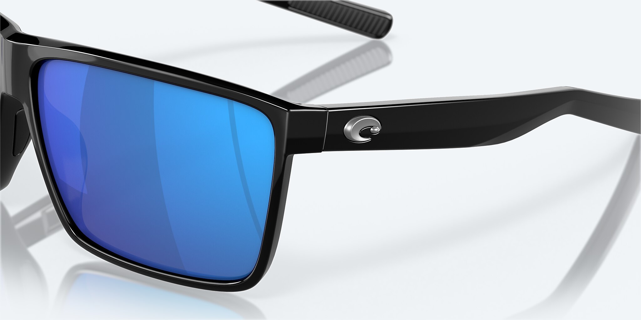 Sunglasses Costa Rincon L (63-11) with Blue Mirror lens and Shiny Black frame Image 6 of 7