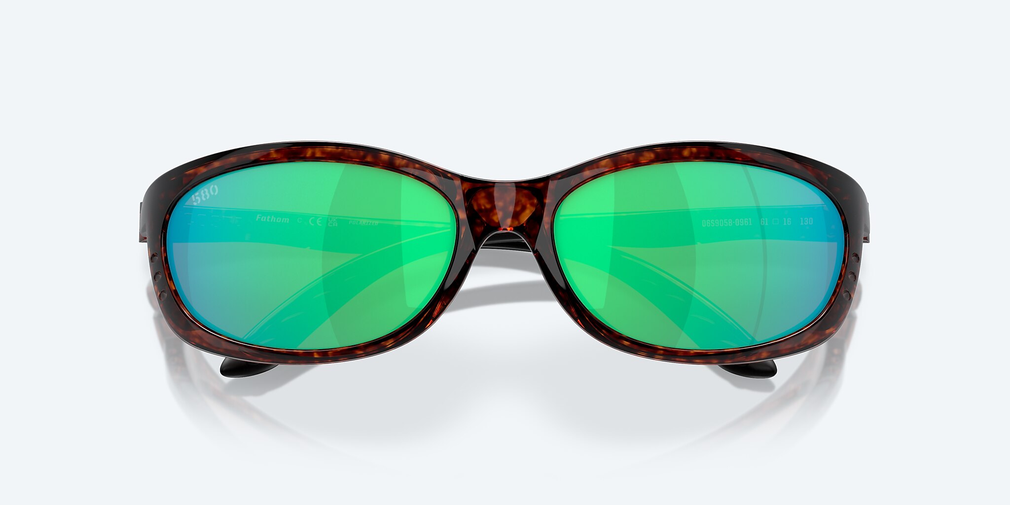 Lunettes de soleil Costa Fathom L (61-16) avec Effet miroir Vert verre et Écaille de tortue monture Image 5 de 7
