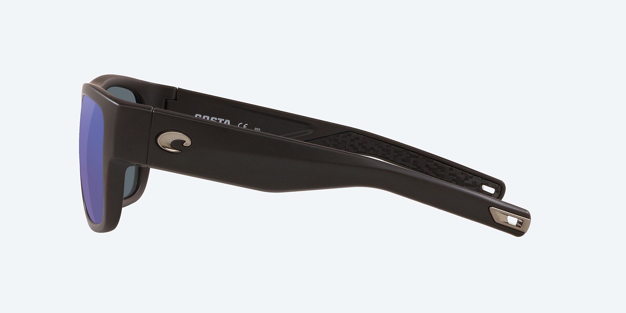 Sunglasses Costa Sampan XL (58-17) with Blue Mirror lens and Matte Black frame Image 3 of 4