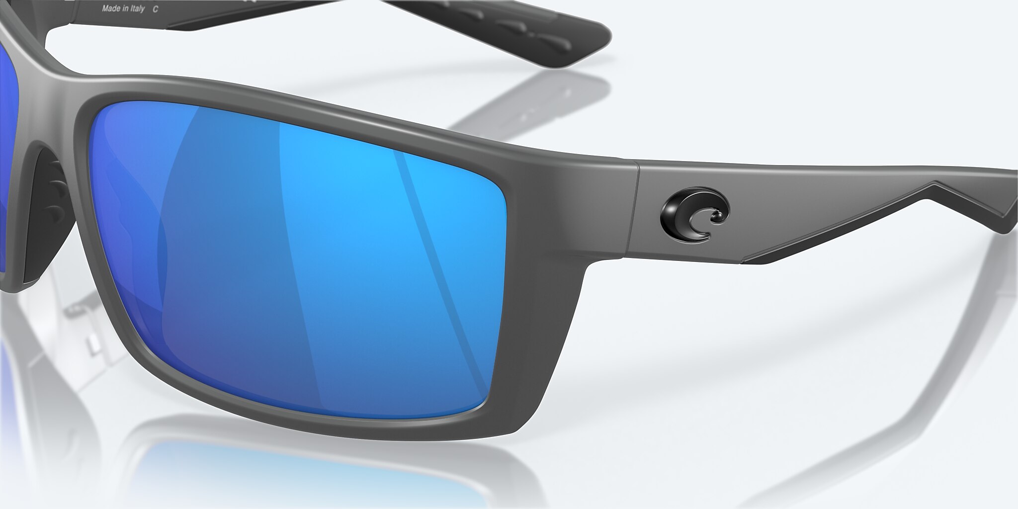 Sunglasses Costa Reefton XL (64-15) with Blue Mirror lens and Matte Gray frame Image 6 of 7