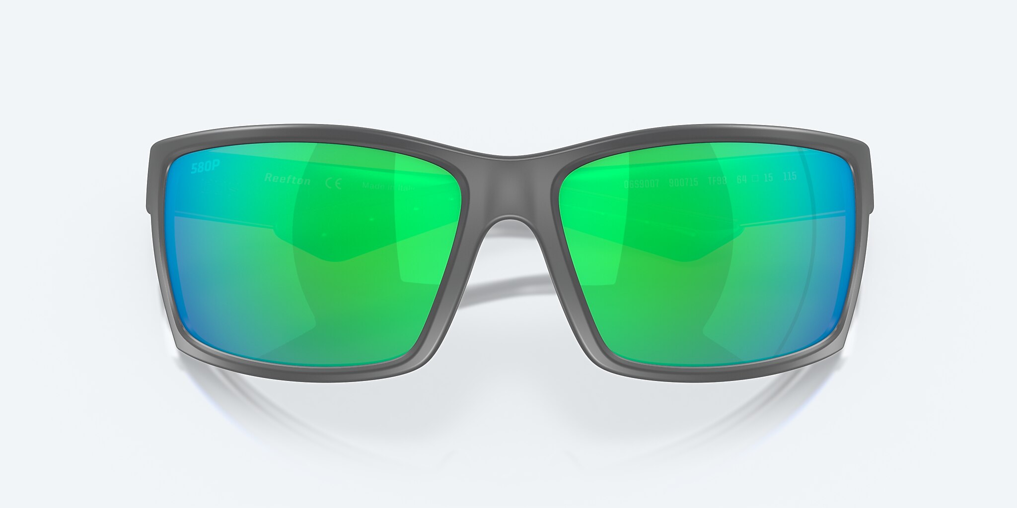 Sunglasses Costa Reefton XL (64-15) with Green Mirror lens and Matte Gray frame Image 5 of 7