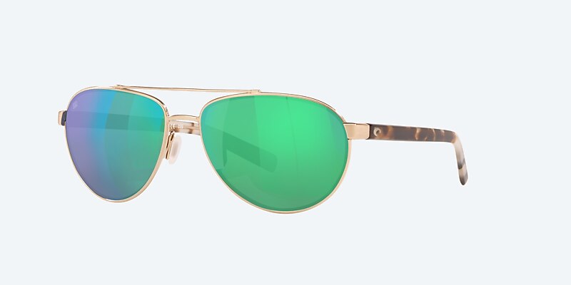Sunglasses Costa Fernandina S (57-15) with Green Mirror lens and Brushed Gold frame Image 1 of 4