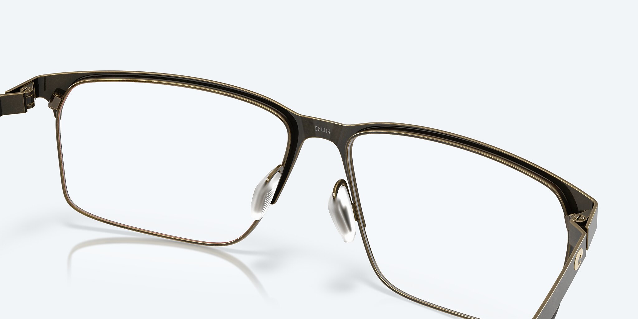 Eyeglasses Costa Bimini Road 400 M (56-14) with Demo Lens lens and Weathered Brass frame Image 7 of 7