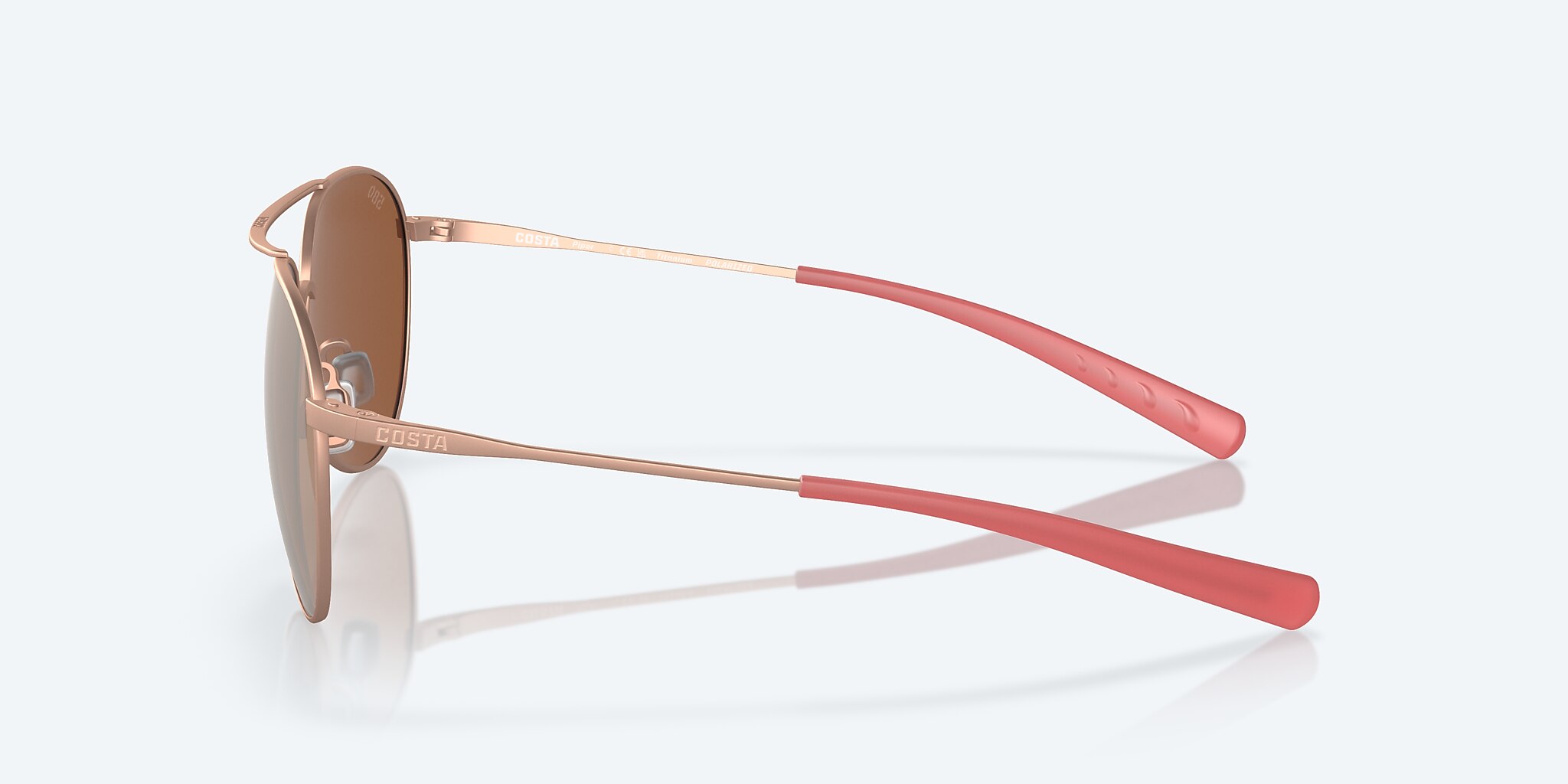 Lunettes de soleil Costa Piper L (58-14) avec Cuivre argenté verre et Or rose satiné monture Image 3 de 7