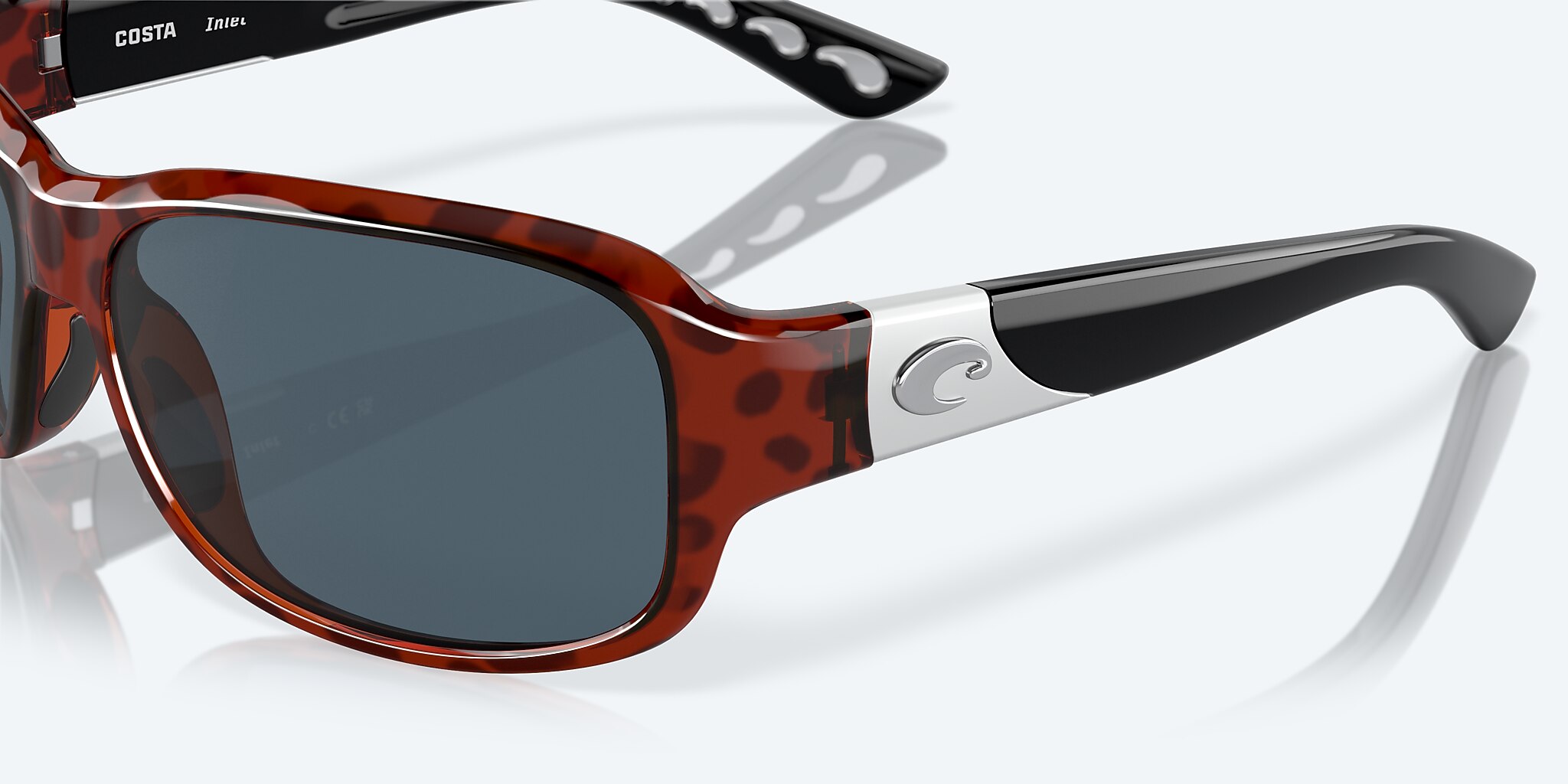 Sunglasses Costa Inlet S (58-14) with Gray lens and Retro Tortoise frame Image 6 of 7