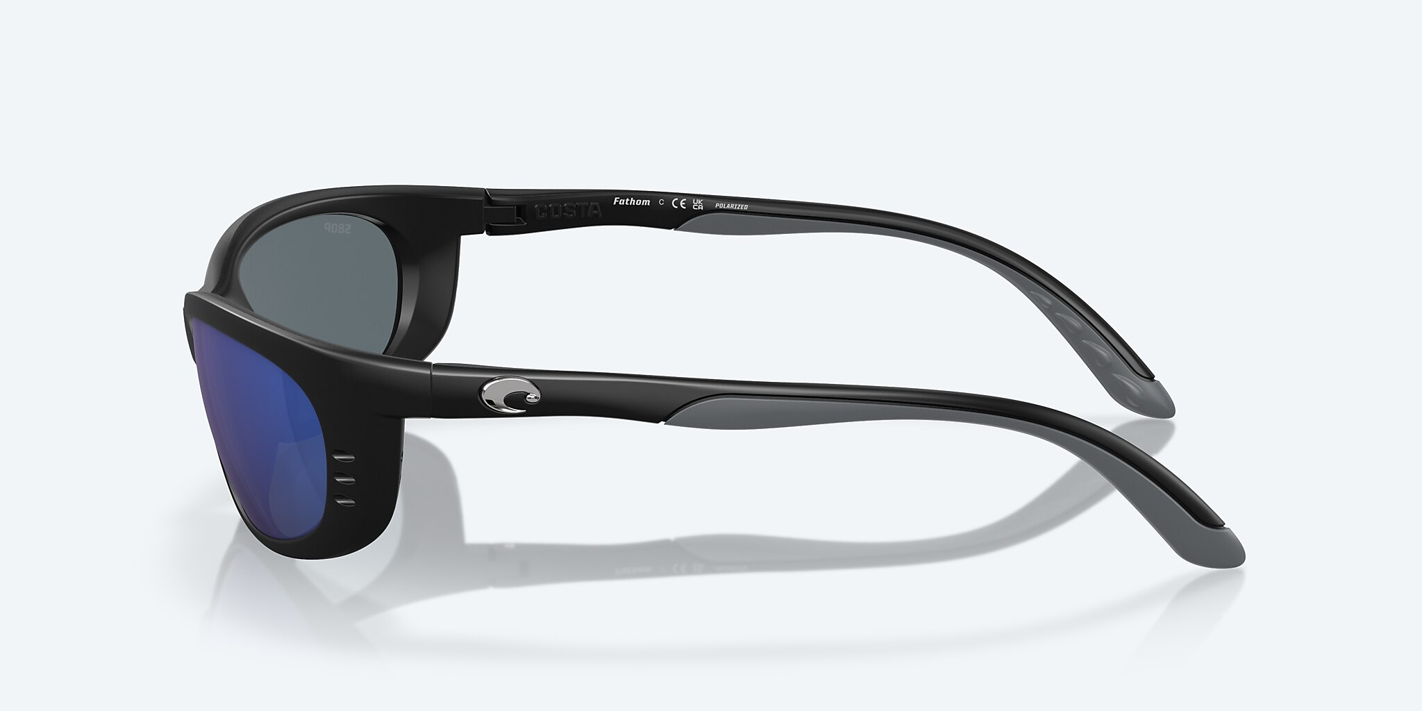 Sunglasses Costa Fathom L (61-16) with Blue Mirror lens and Matte Black frame Image 3 of 7