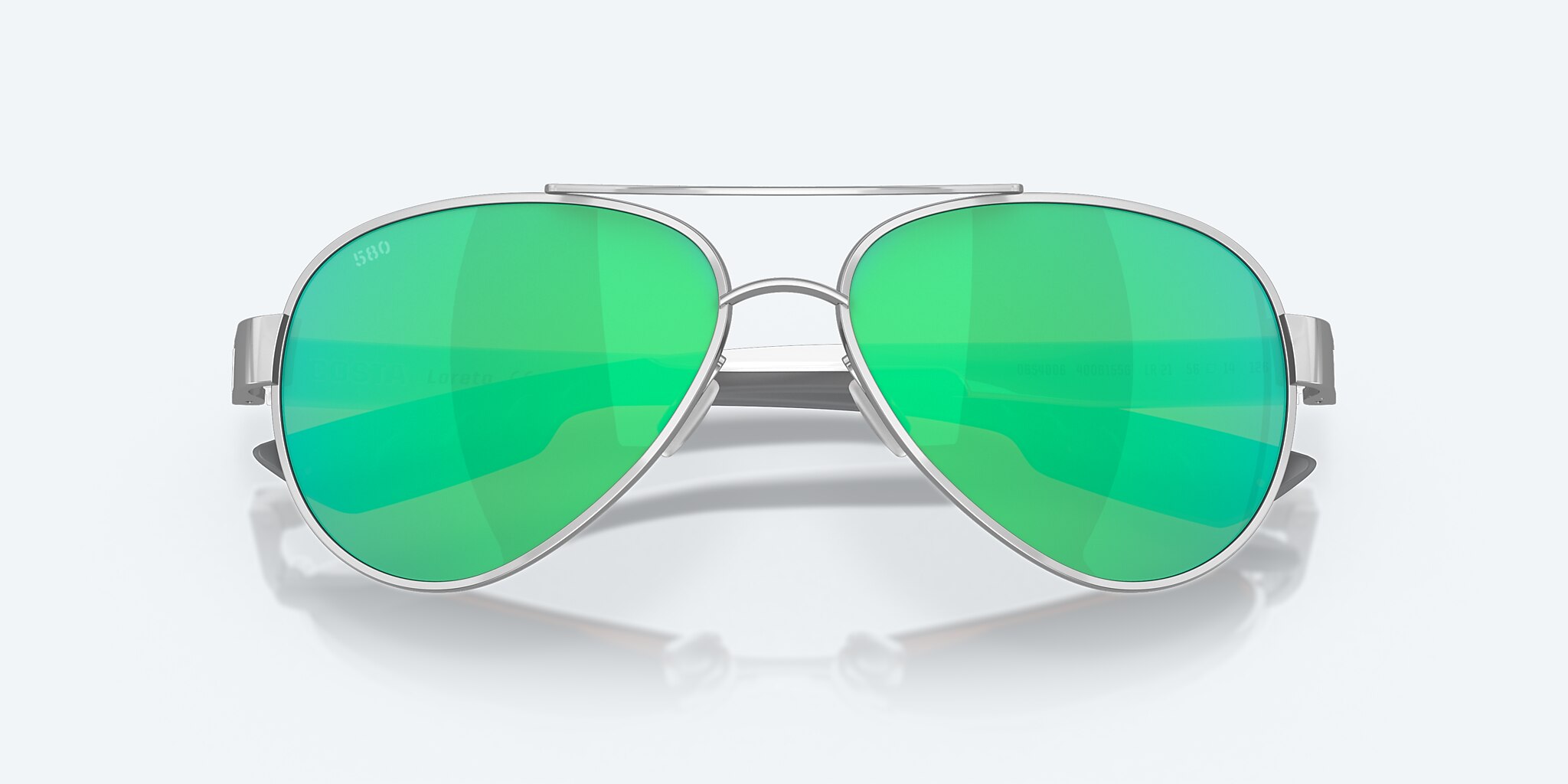 Sunglasses Costa Loreto M (56-14) with Green Mirror lens and Palladium frame Image 5 of 8