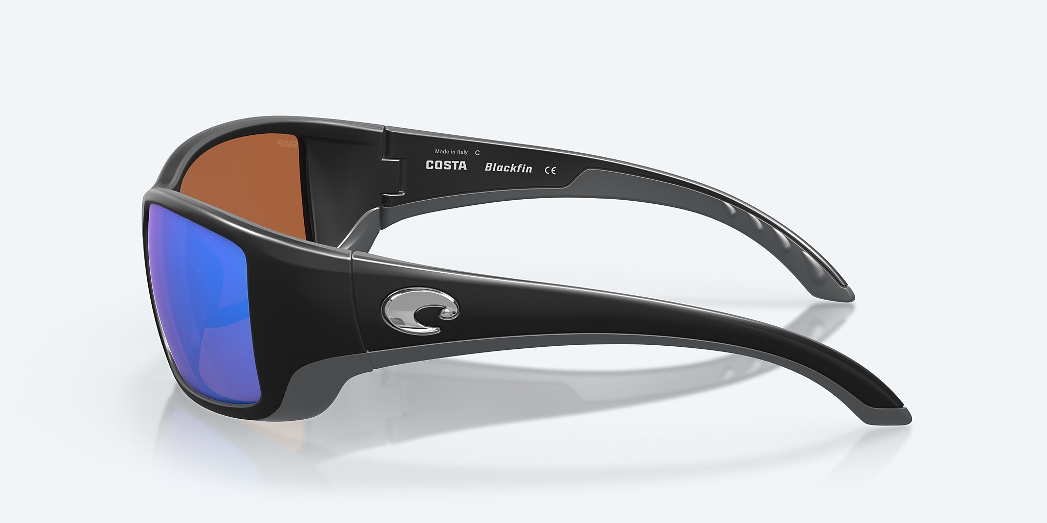 Sunglasses Costa Blackfin L (62-17) with Green Mirror lens and Matte Black frame Image 3 of 7