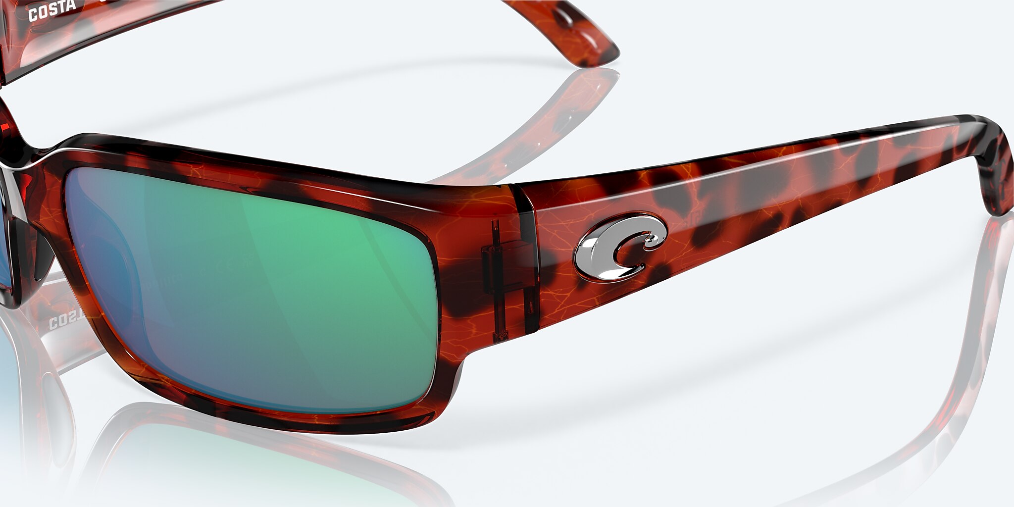 Sunglasses Costa Caballito M (59-15) with Green Mirror lens and Tortoise frame Image 6 of 7