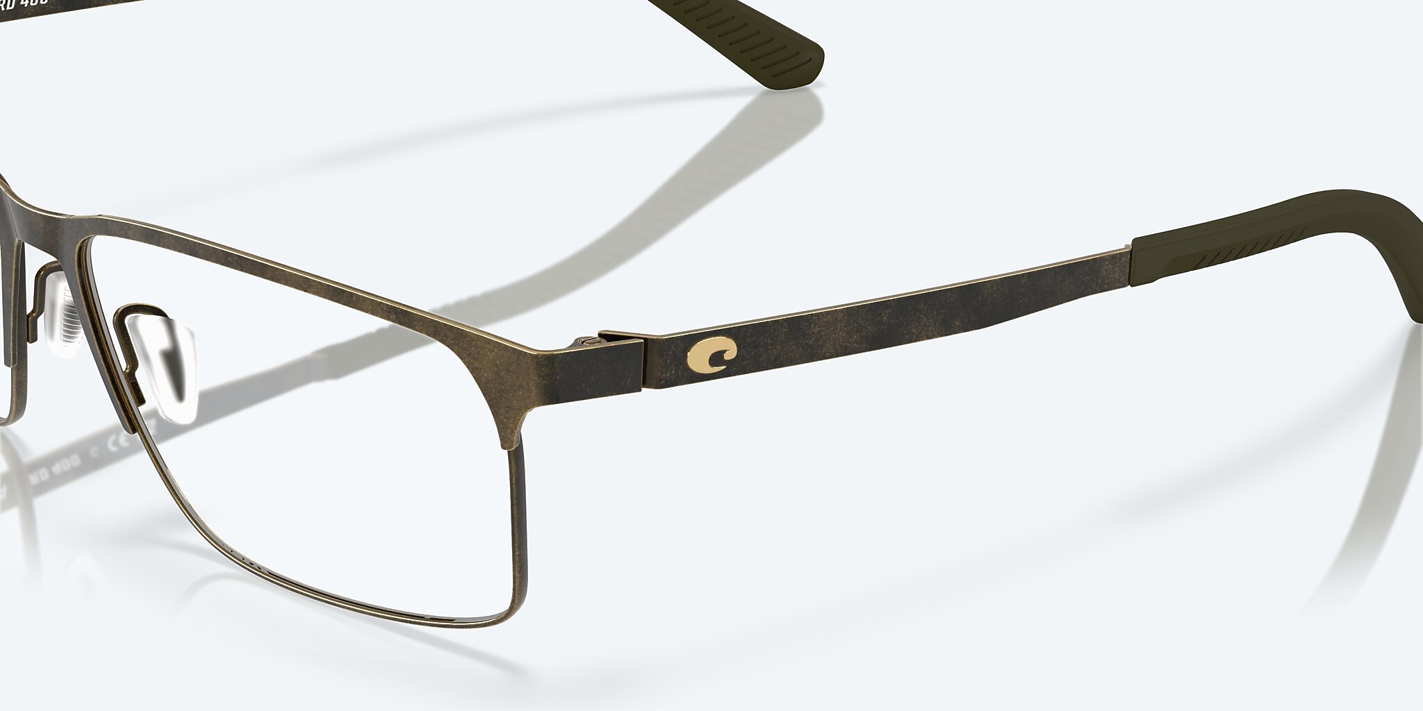 Eyeglasses Costa Bimini Road 400 M (56-14) with Demo Lens lens and Weathered Brass frame Image 6 of 7