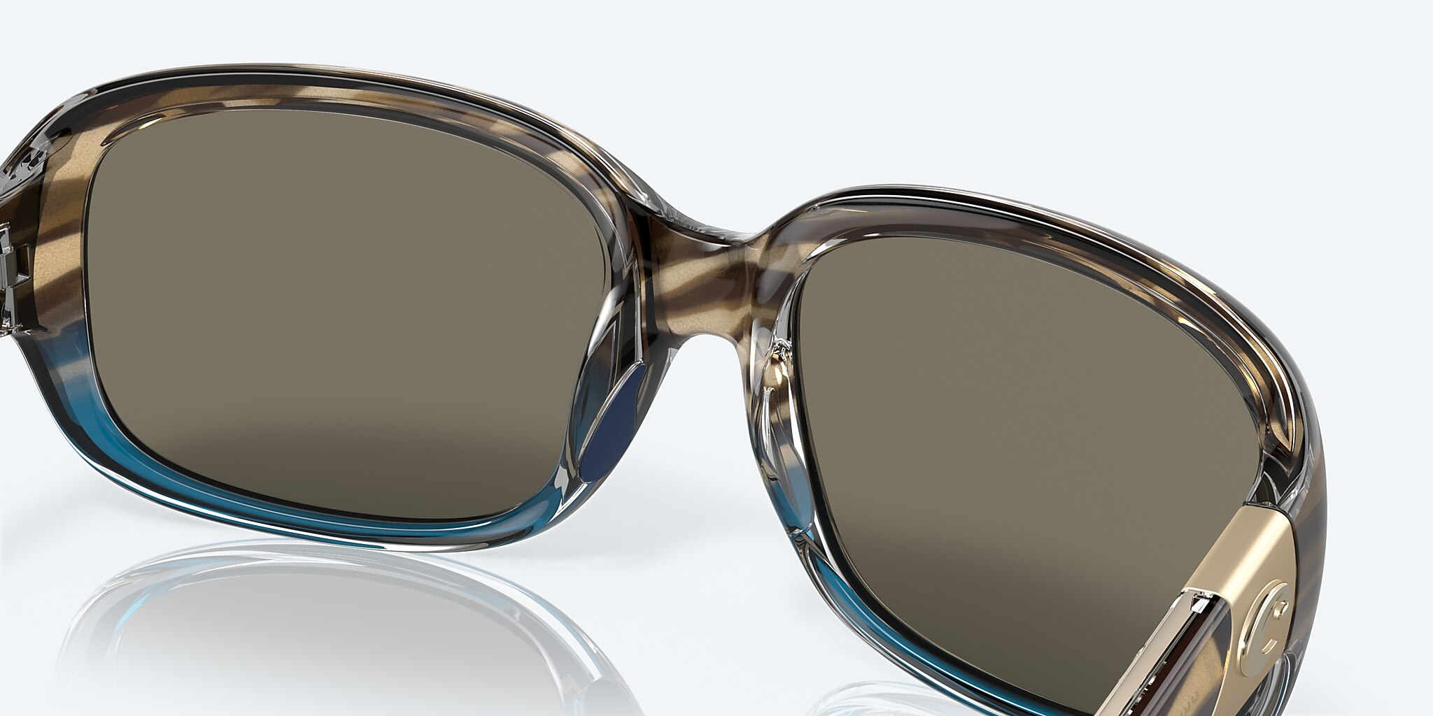 Sunglasses Costa Gannet M (58-17) with Blue Mirror lens and Shiny Wahoo frame Image 7 of 7