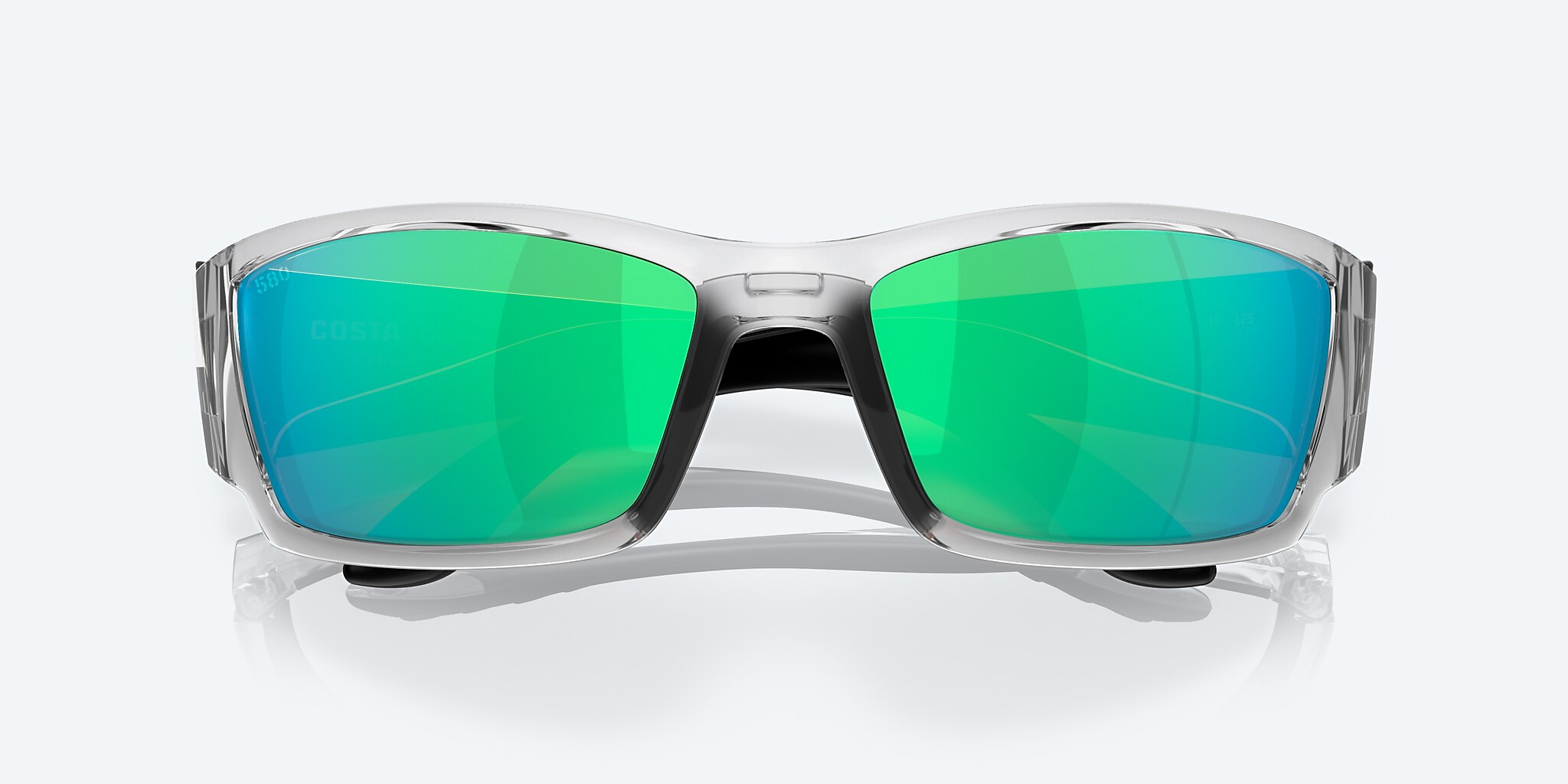 Lunettes de soleil Costa Corbina L (61-18) avec Effet miroir Vert verre et Argent monture Image 5 de 7