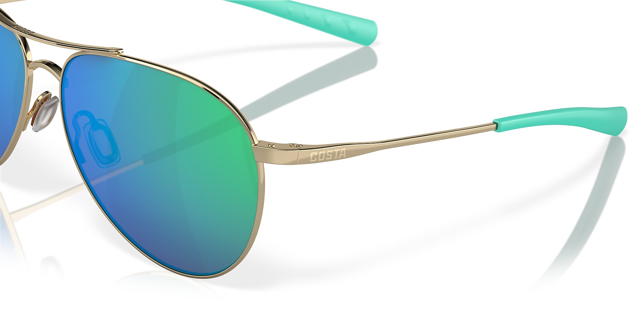 Costa Piper L (58-14) with Green Mirror lenses and Shiny Gold