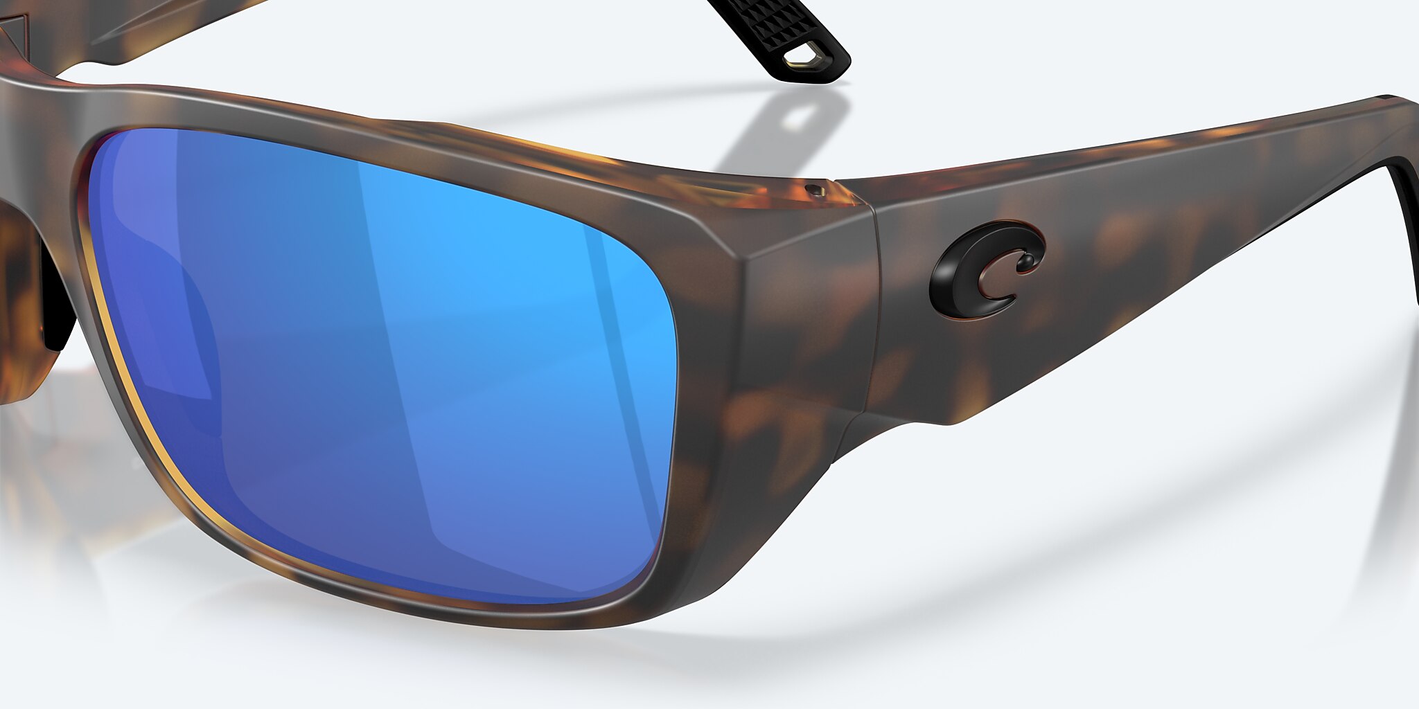 Sunglasses Costa Crudo XXL (64-21) with Blue Mirror lens and Matte Tortoise frame Image 7 of 9