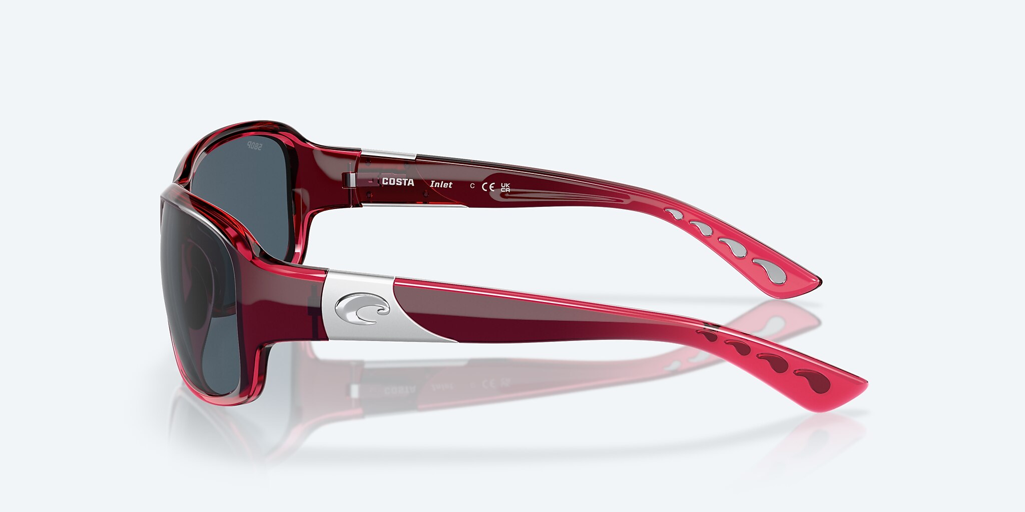 Lunettes de soleil Costa Inlet S (58-14) avec Gris verre et Dégradé grenat monture Image 3 de 7