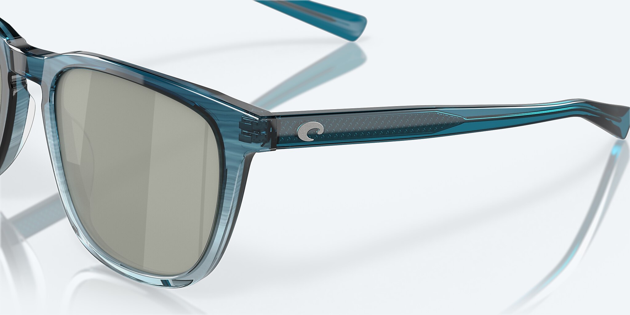 Sunglasses Costa Sullivan M (53-19) with Gray Silver Mirror lens and Shiny Deep Teal Fade frame Image 6 of 8