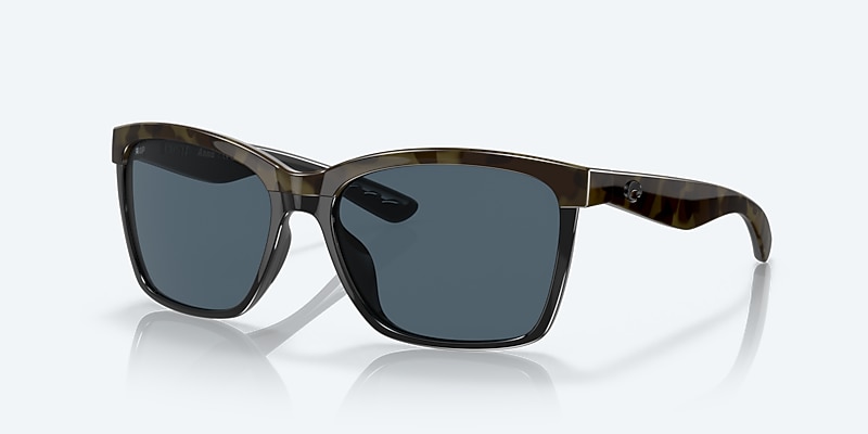 Sunglasses Costa Anaa S (55-16) with Gray lens and Shiny Olive Tortoise On Black frame Image 1 of 7