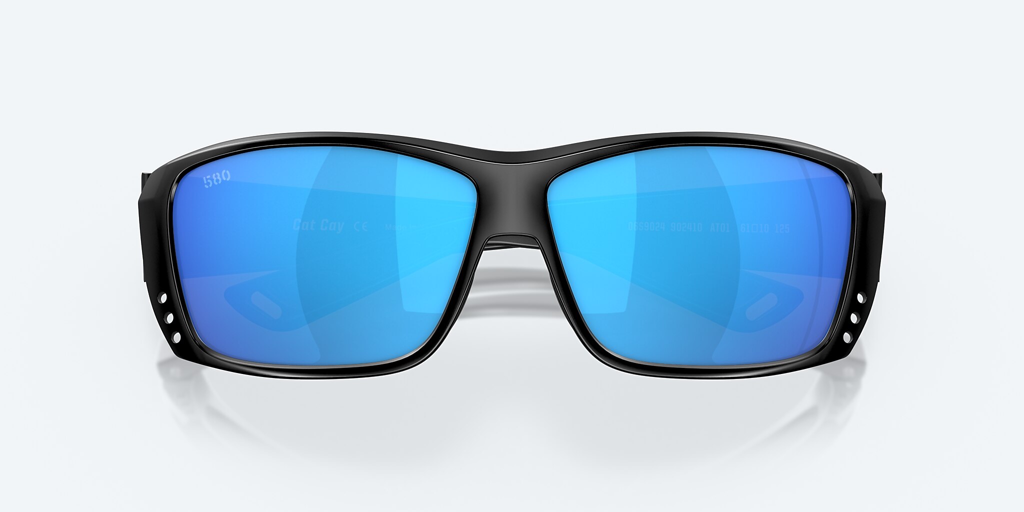 Sunglasses Costa Cat Cay M (61-10) with Blue Mirror lens and Blackout frame Image 5 of 7