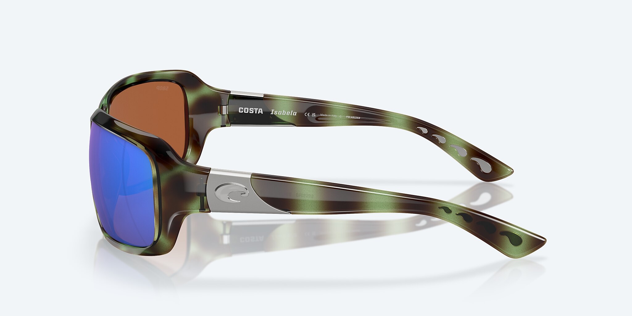 Sunglasses Costa Isabela M (64-16) with Green Mirror lens and Shiny Seagrass frame Image 3 of 7