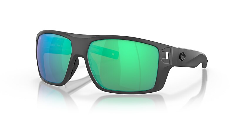 Costa Diego XL (62-14) with Green Mirror lenses and Matte Gray
