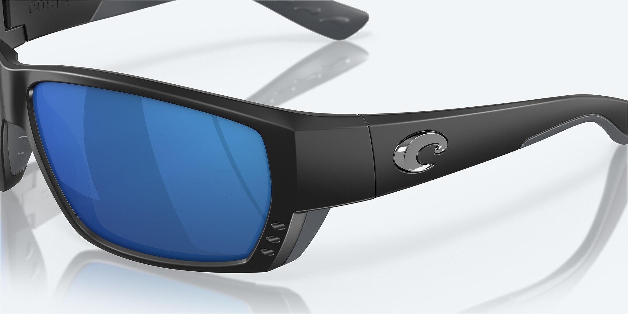 Lunettes de soleil Costa Tuna Alley XL (62-11) avec Effet miroir Bleu verre et Noir mat monture Image 6 de 7