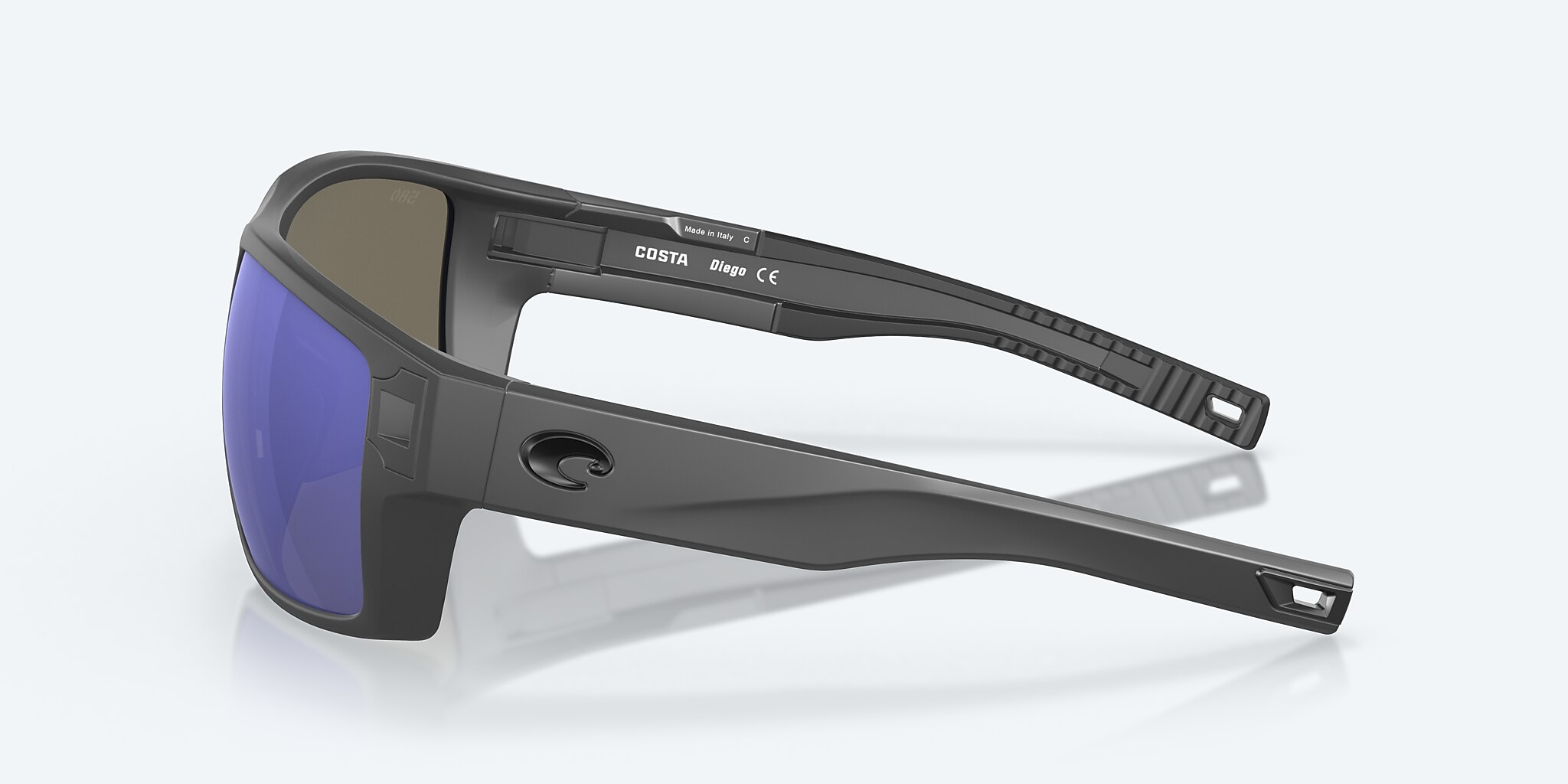 Sunglasses Costa Diego XL (62-14) with Blue Mirror lens and Matte Gray frame Image 3 of 8