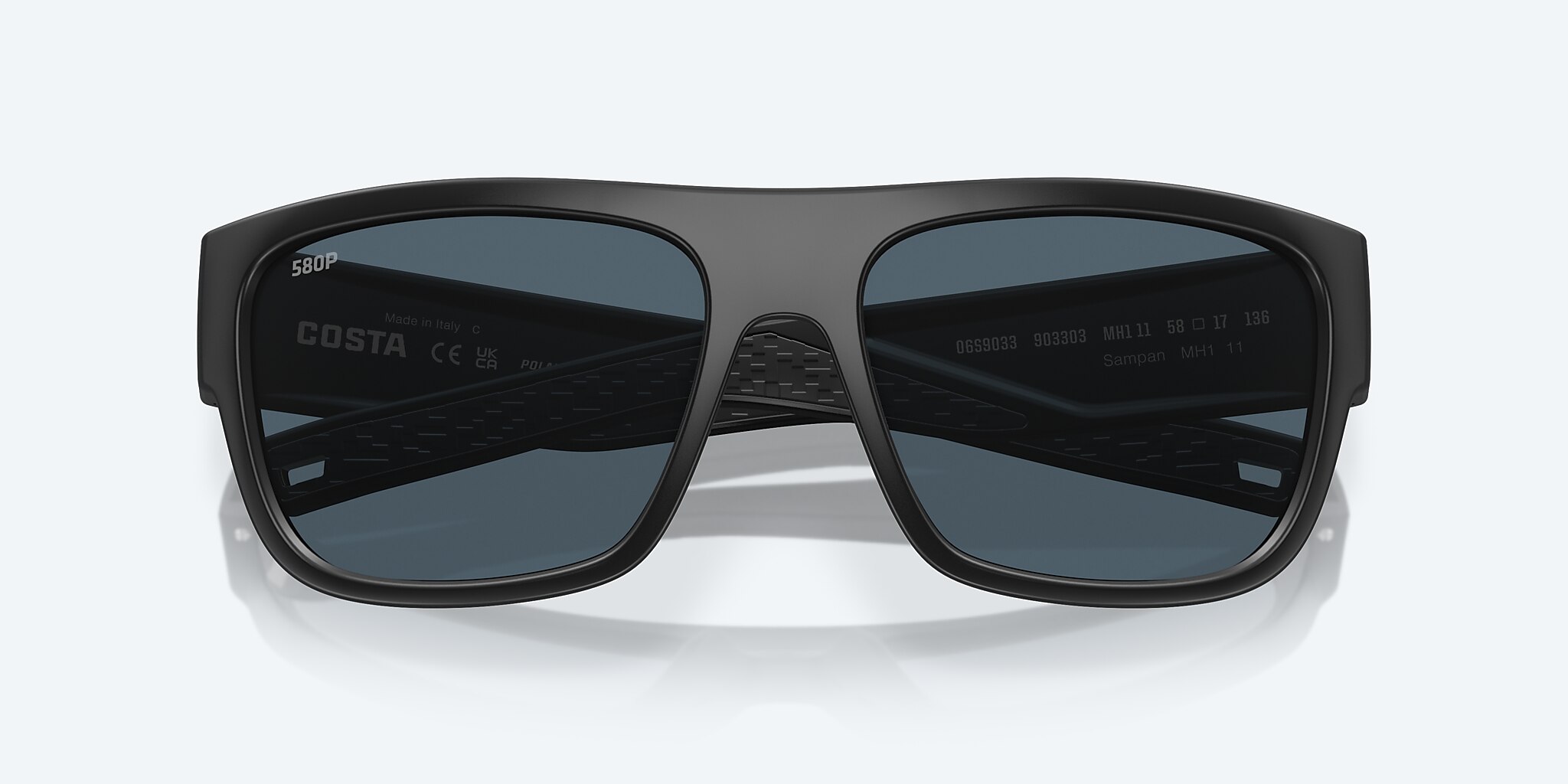 Lunettes de soleil Costa Sampan XL (58-17) avec Gris verre et Noir mat monture Image 5 de 7