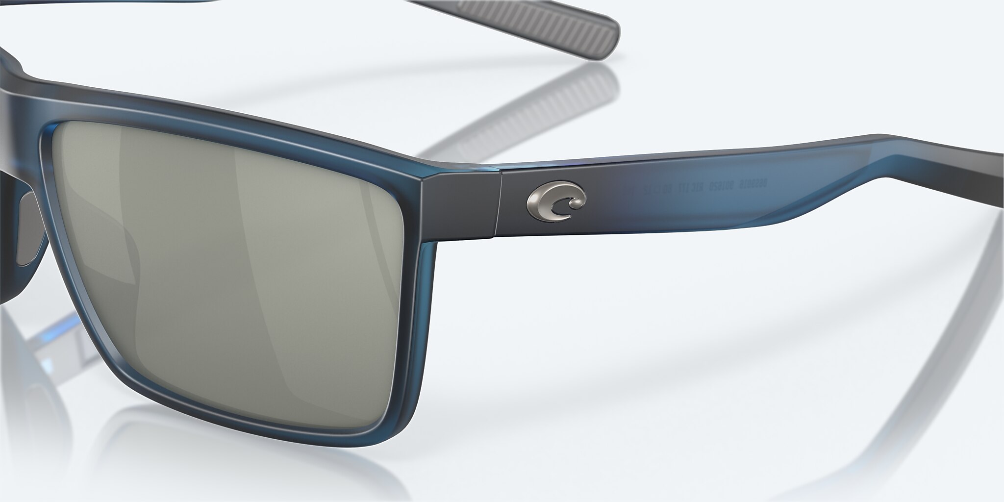 Sunglasses Costa Rinconcito M (60-12) with Gray Silver Mirror lens and Matte Atlantic Blue frame Image 6 of 8