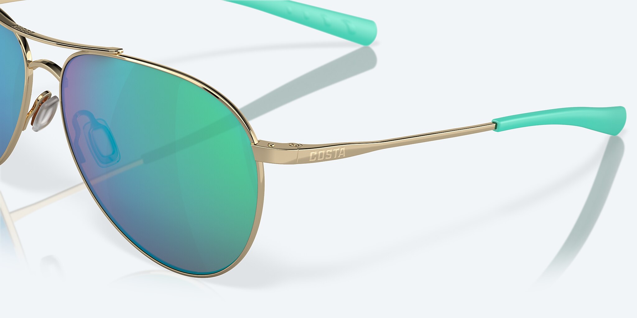 Sunglasses Costa Piper L (58-14) with Green Mirror lens and Shiny Gold frame Image 6 of 7