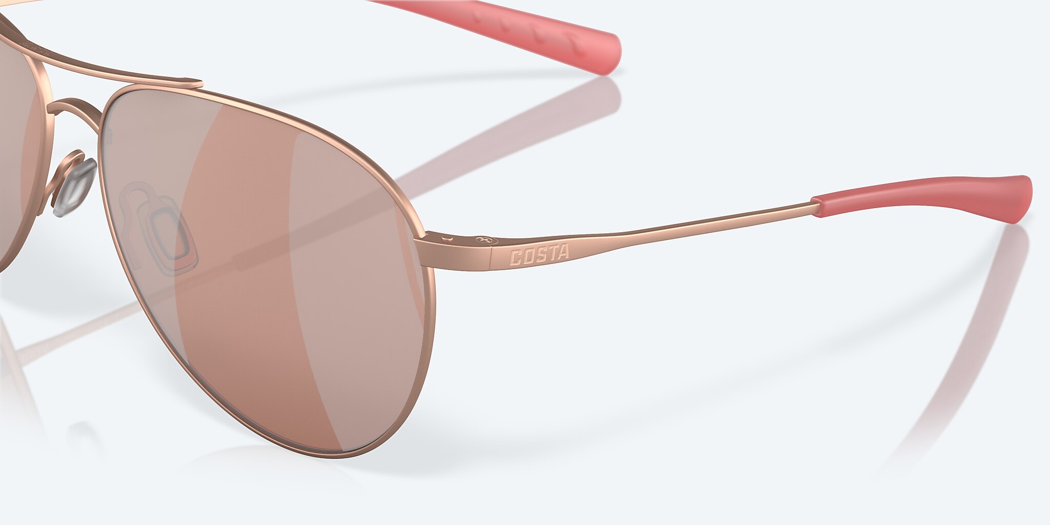 Sunglasses Costa Piper L (58-14) with Copper Silver Mirror lens and Satin Rose Gold frame Image 6 of 7