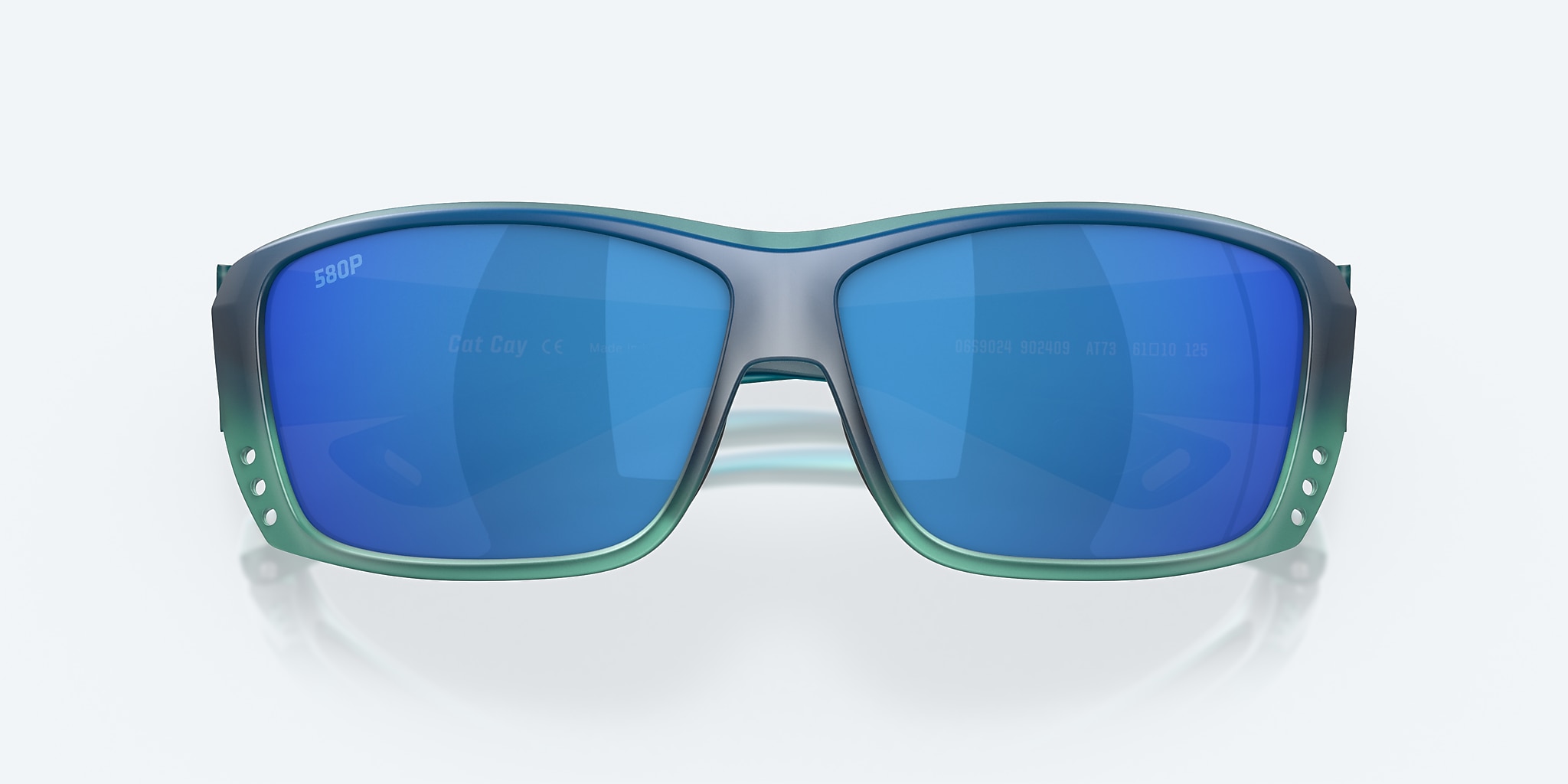 Sunglasses Costa Cat Cay M (61-10) with Blue Mirror lens and Matte Caribbean Fade frame Image 5 of 7